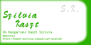 szilvia kaszt business card